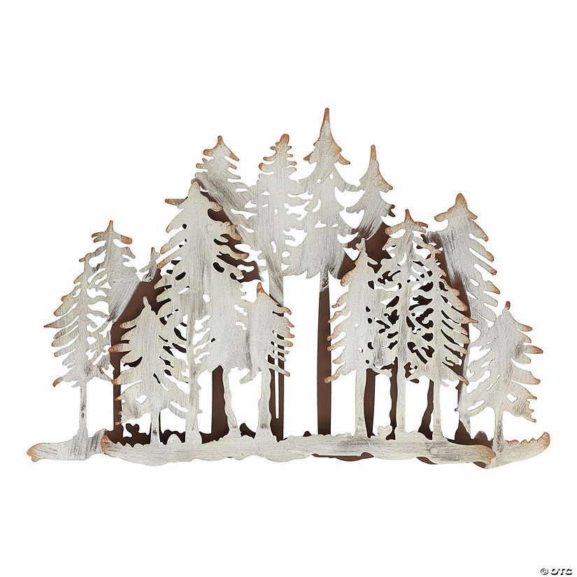 Sierra Pacific Wall Art Iron Layered Trees 17 1/4"x 1"x 12" Brown Image