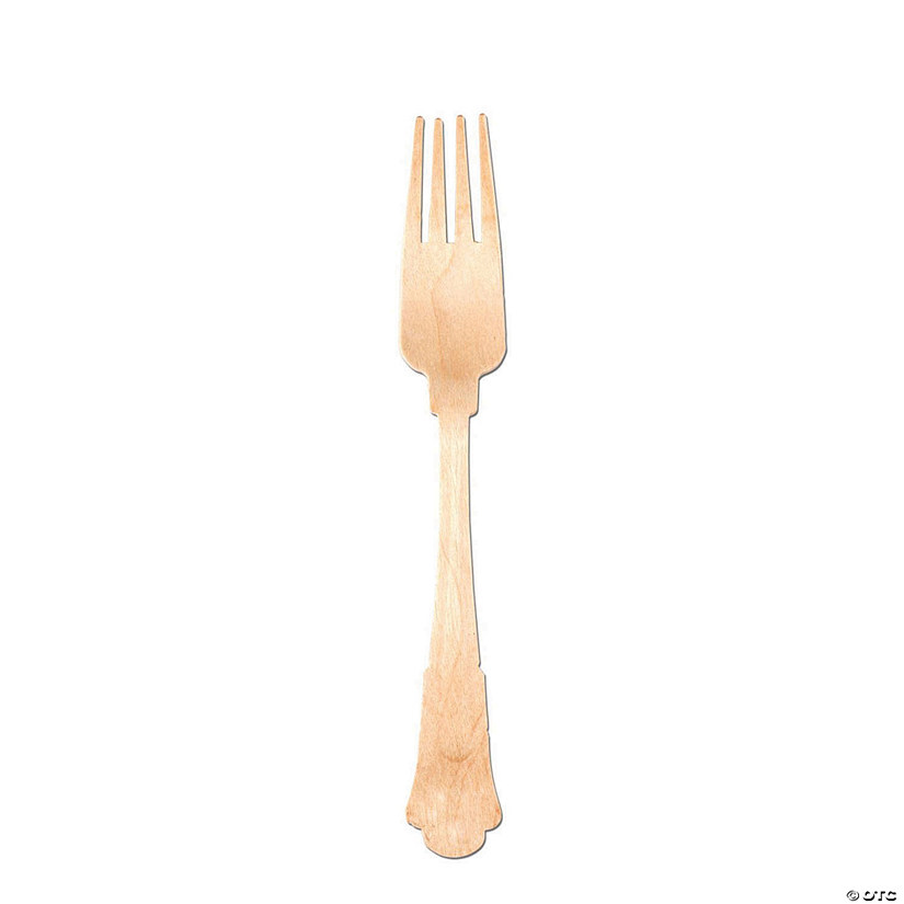 Silhouette Birch Wood Eco Friendly Disposable Dinner Forks (175 Forks) Image