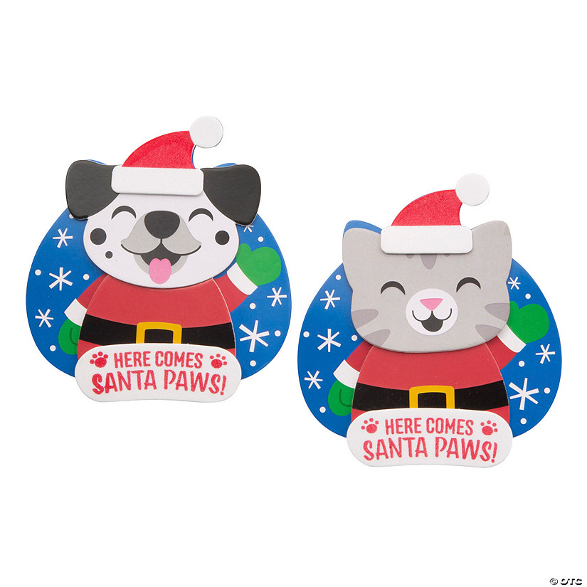 Silly Animal Santa Magnet Craft Kit - Makes 12 Image