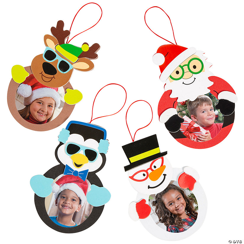 Silly Christmas Character Picture Frame Ornament Craft Kit - Makes 12 Image