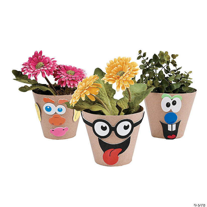 Silly Face Flower Pot Craft Kit - Makes 12 Image