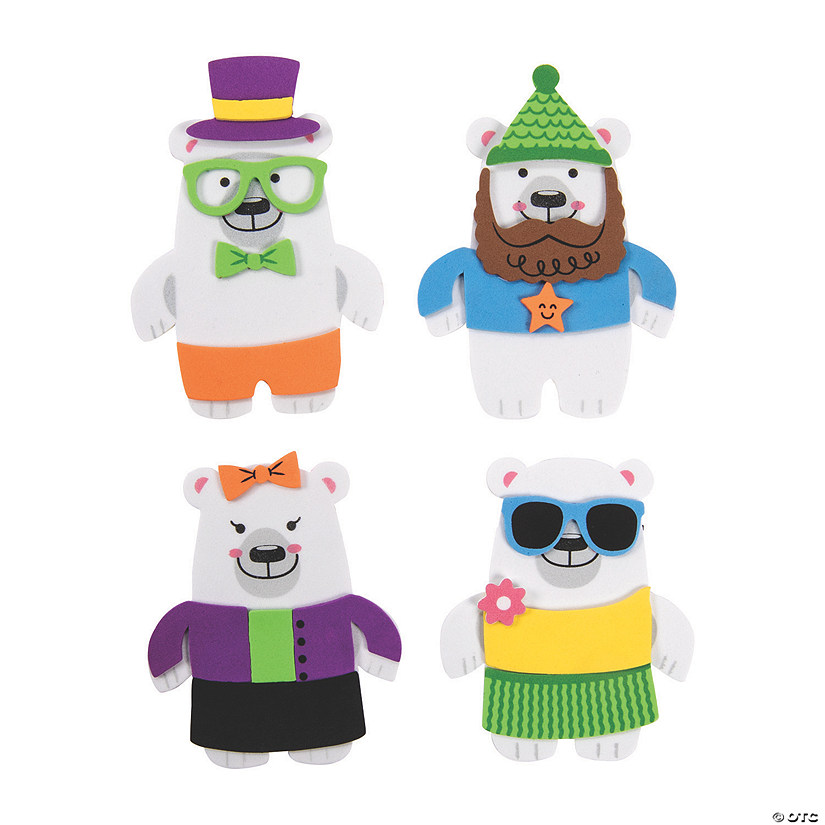 Silly Polar Bear Magnet Craft Kit - Makes 12 Image