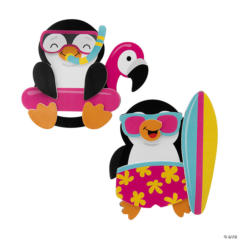 Silly Summer Penguin Magnet Foam Craft Kit - Makes 12 Image