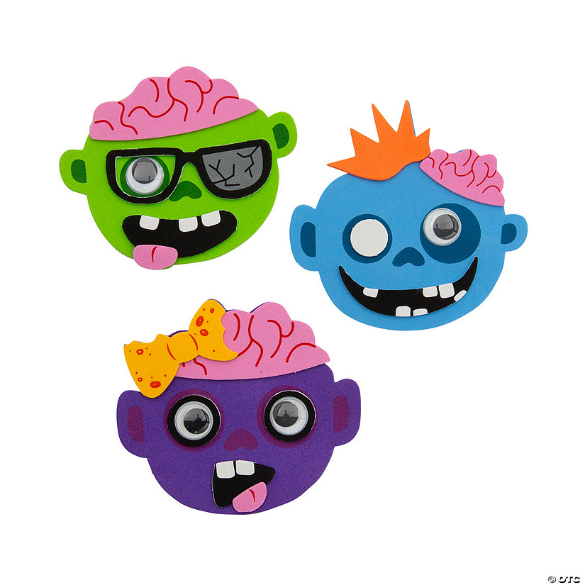 Silly Zombie Halloween Magnet Craft Kit - Makes 12 Image