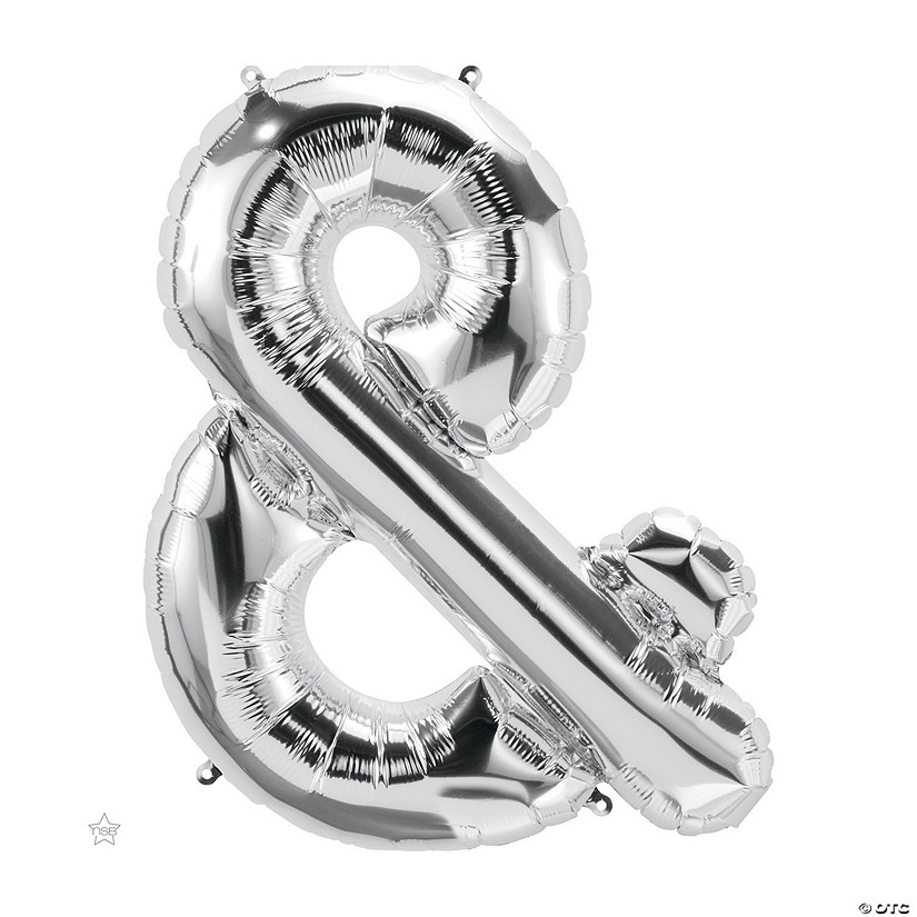 Silver Ampersand Symbol 34" Mylar Balloon Image