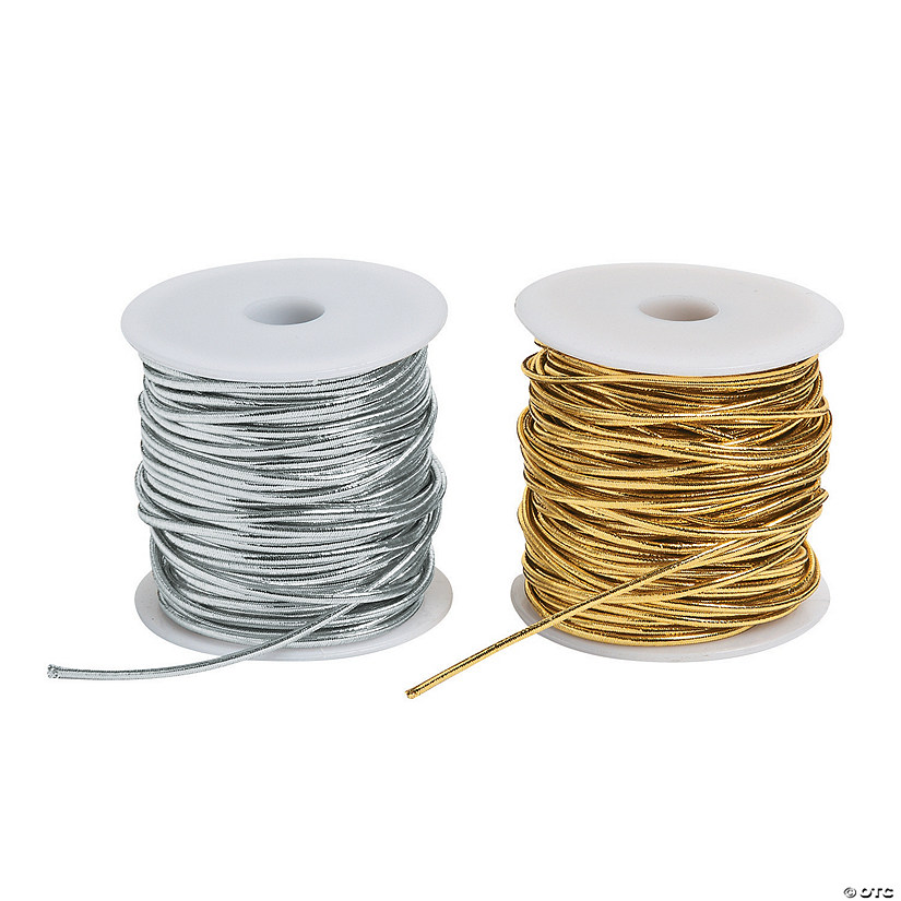 Silver & Gold Elastic Cording Oriental Trading