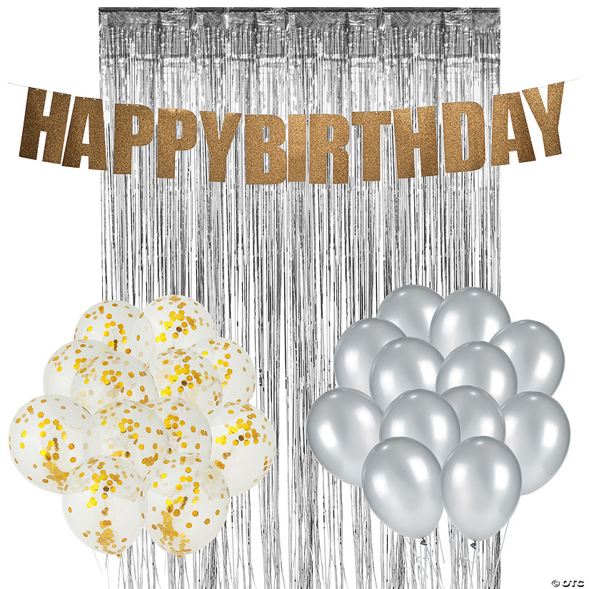 Silver & Gold Party Backdrop Decorating Kit - 39 Pc. Image
