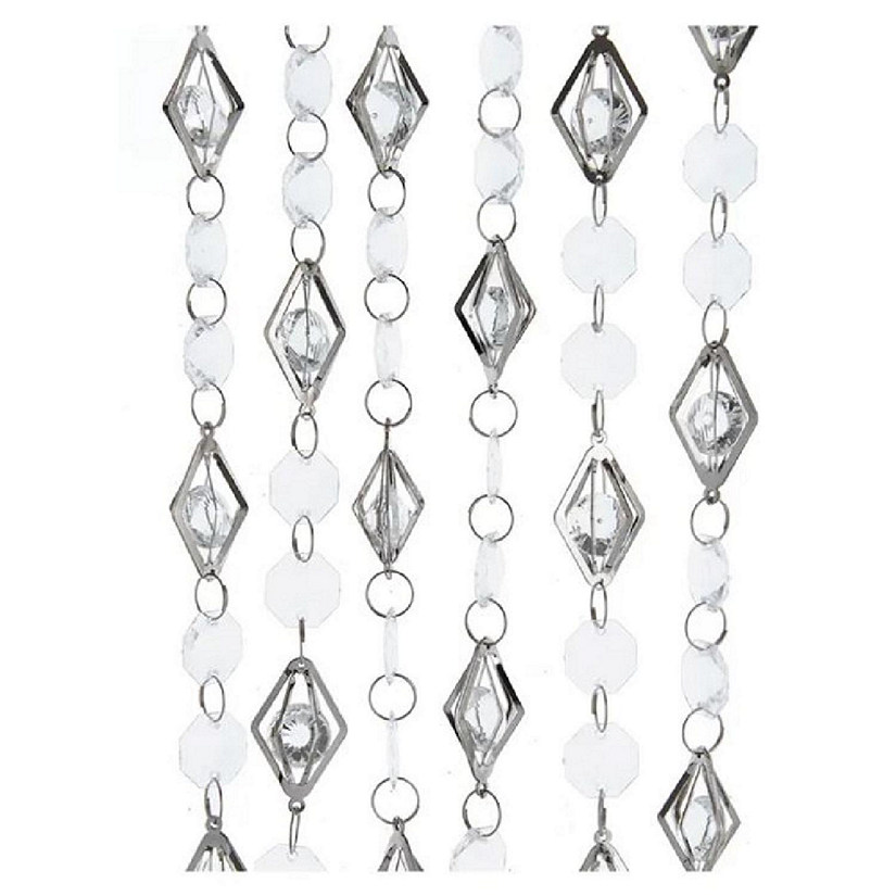 Silver and White Beaded Garland 6 Feet D3996 Image