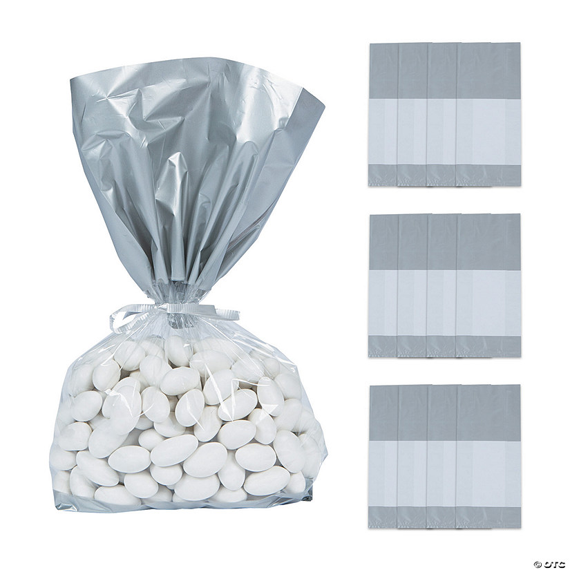 Silver Banded Cellophane Bags Oriental Trading
