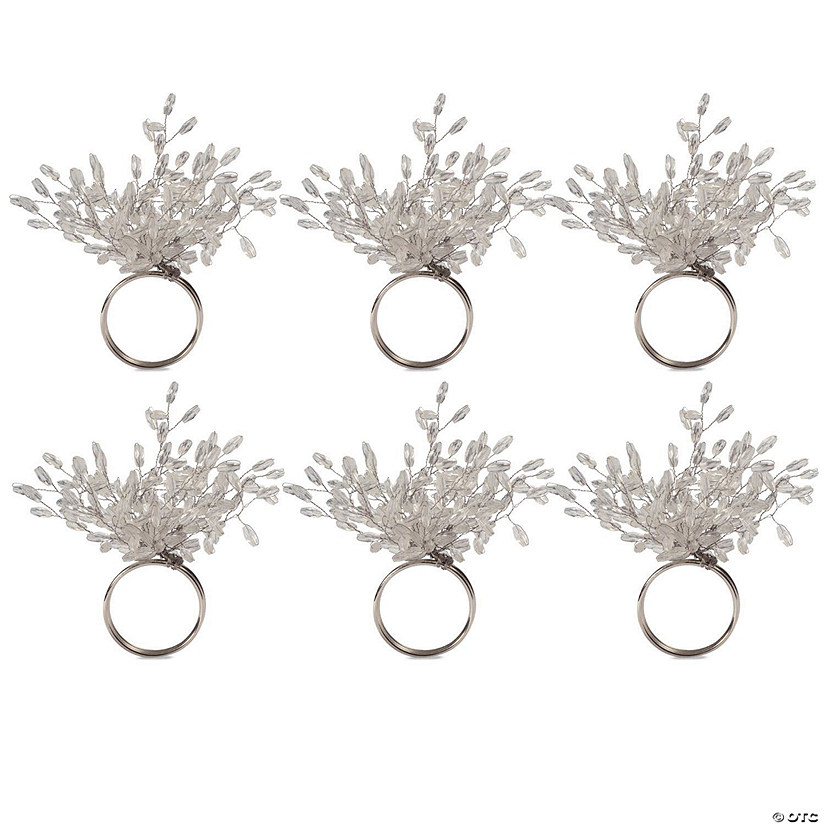 Silver Beaded Burst Napkin Ring (Set Of 6) Image