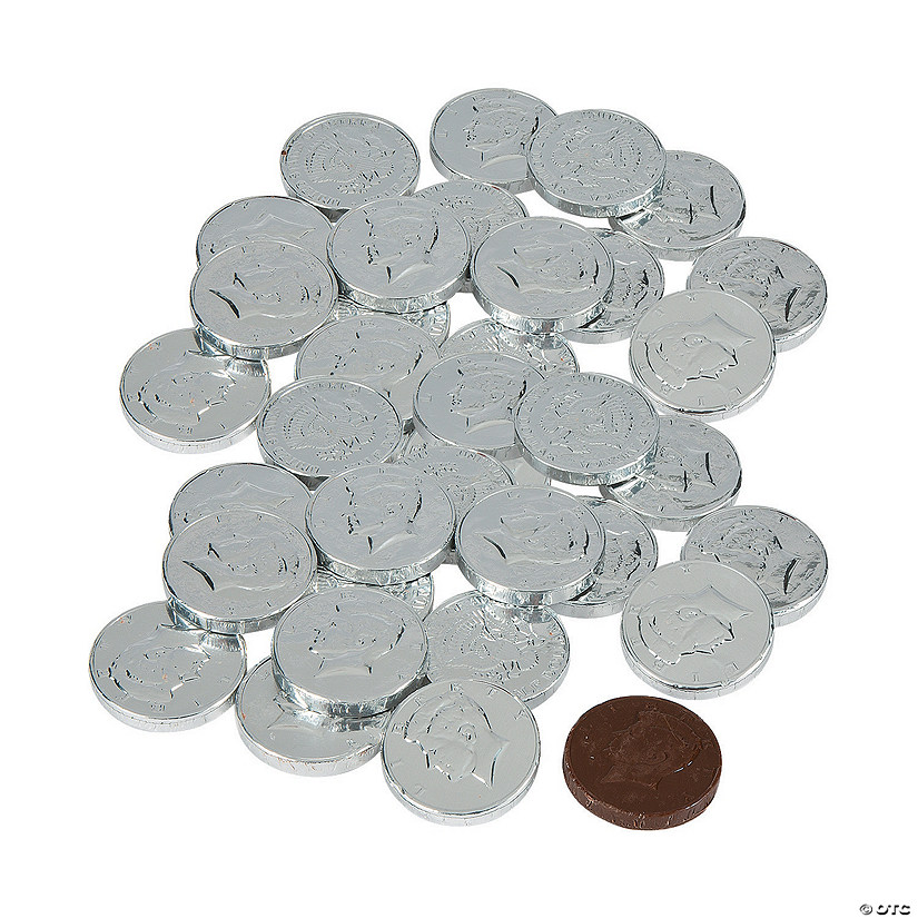Silver Coins Chocolate Candy - 76 Pc. Image
