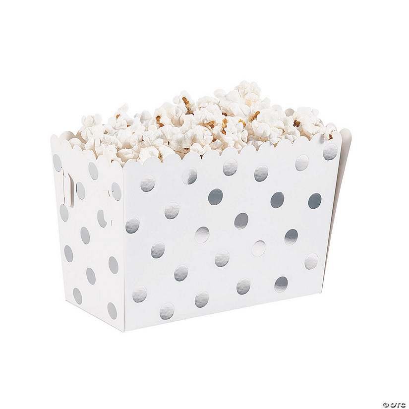 Silver Dot Popcorn Box Food Trays - 12 Pc. Image