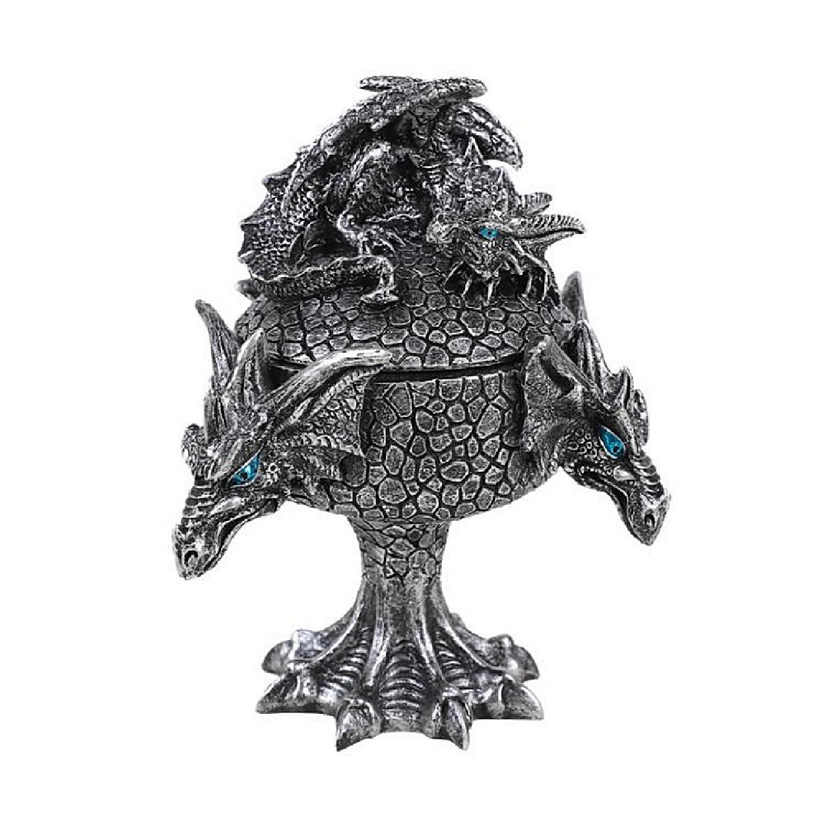 Silver Dragons Jewelry Trinket Box Image