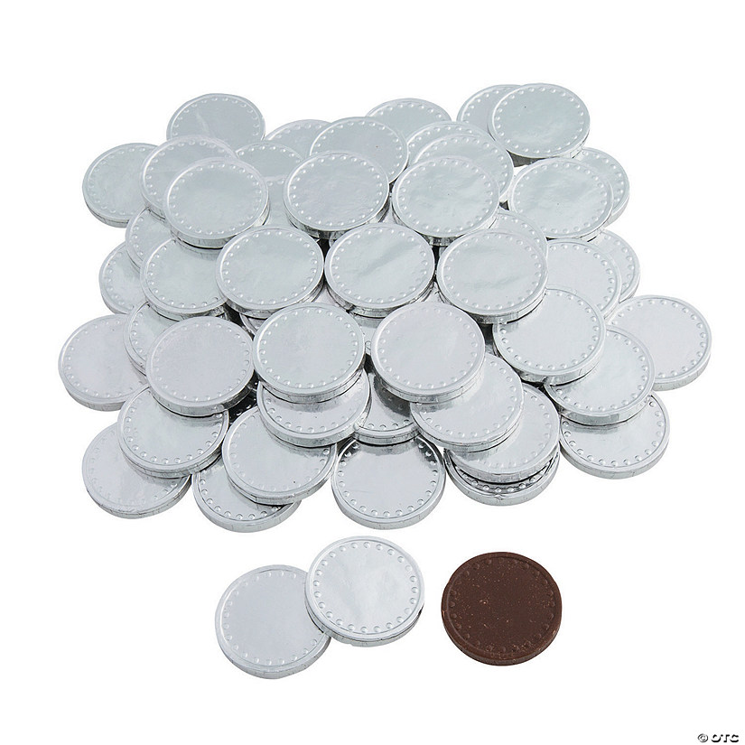 Silver Flat Chocolate Coins Oriental Trading