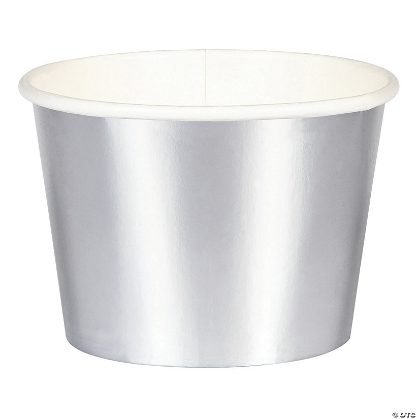 Silver Foil Disposable Paper Snack Cups - 8 Ct. Image