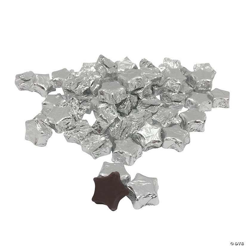Silver Foil-Wrapped Chocolate Stars - 57 Pc. Image