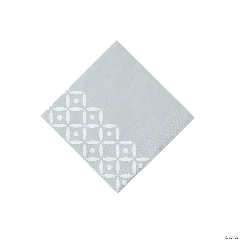 Silver Geometric Beverage Napkins Image