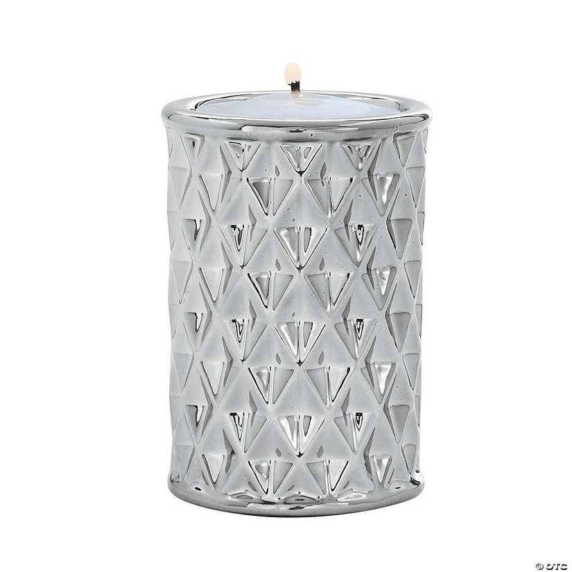 Silver Geometric Tea Light Candle Holders - 3 Pc. Image