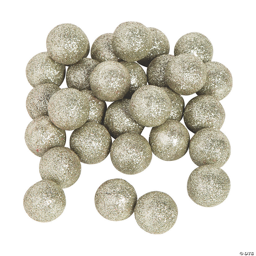 Silver Glitter Ball Vase Filler - 40 Pc. Image