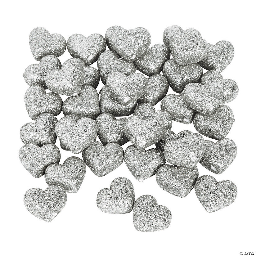 Silver Glitter Heart Table Scatter - Discontinued