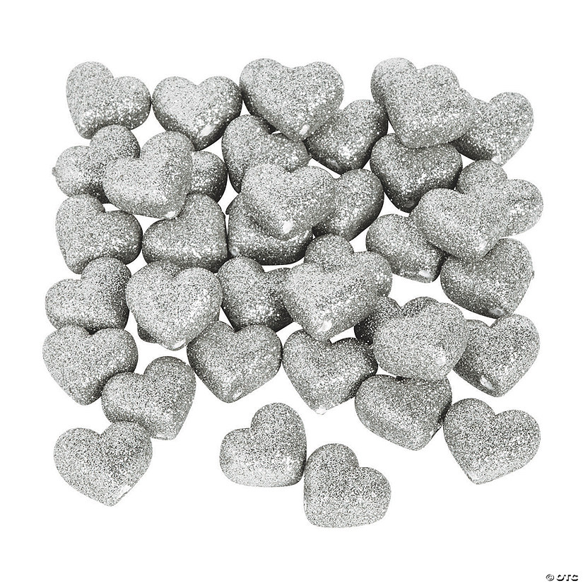 Silver Glitter Heart Table Scatter Discontinued