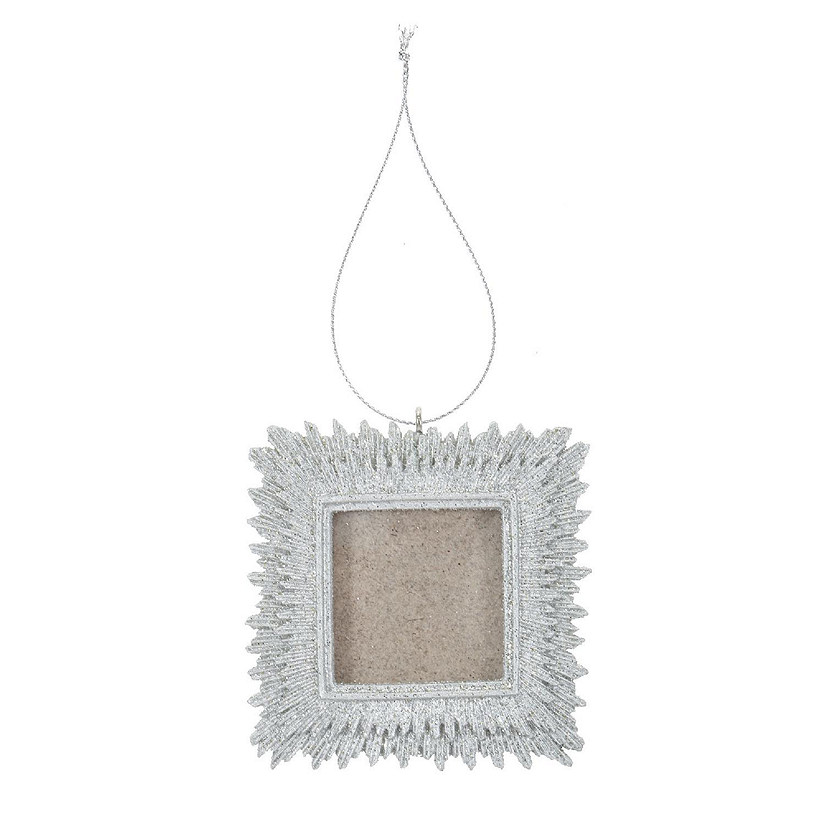 Silver Glitter Picture Frame Ornament Image