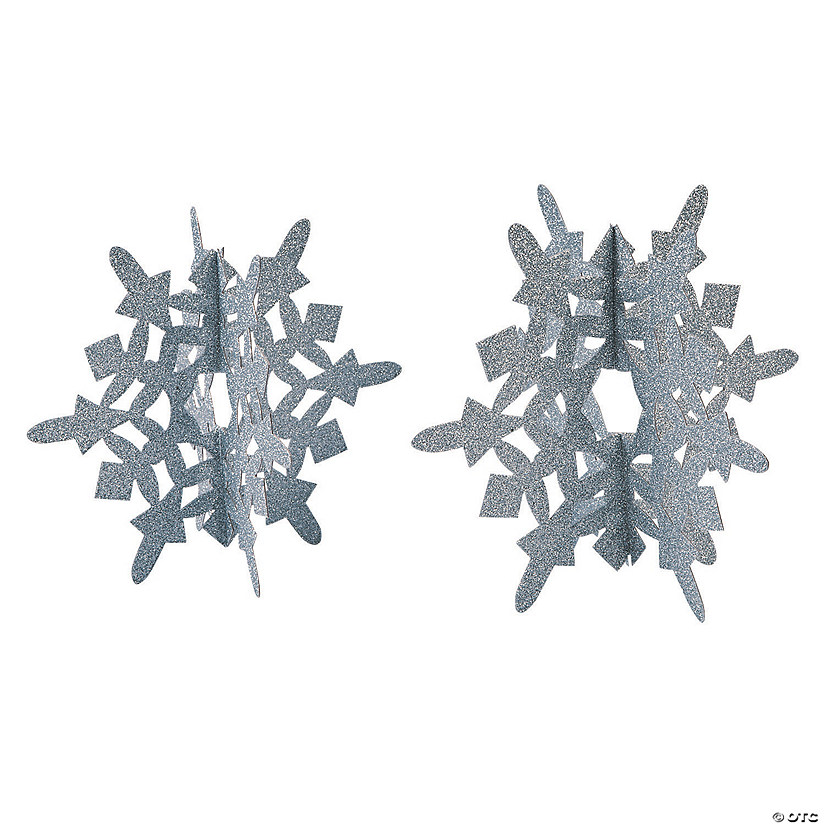 Silver Glitter Snowflake Centerpiece Image