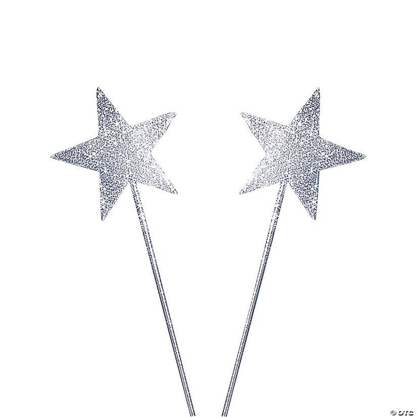Silver Glittery Star Wands- 12 Pc. Image