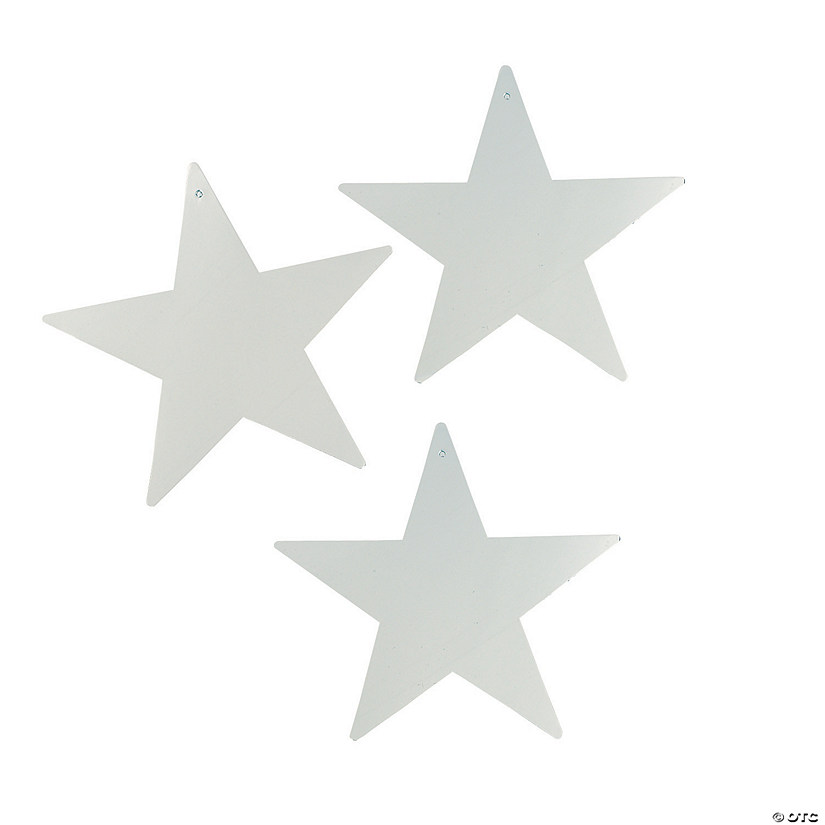 Silver Large Metallic Stars - 12 Pc. Image