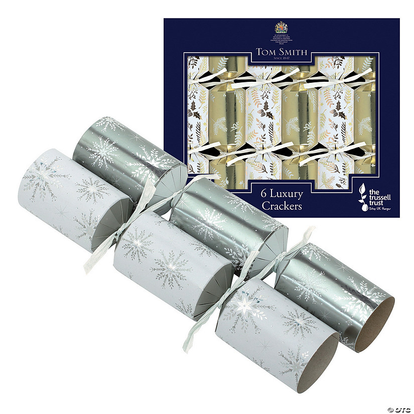 Silver Luxury Christmas Party Crackers - 8 Pc. Image