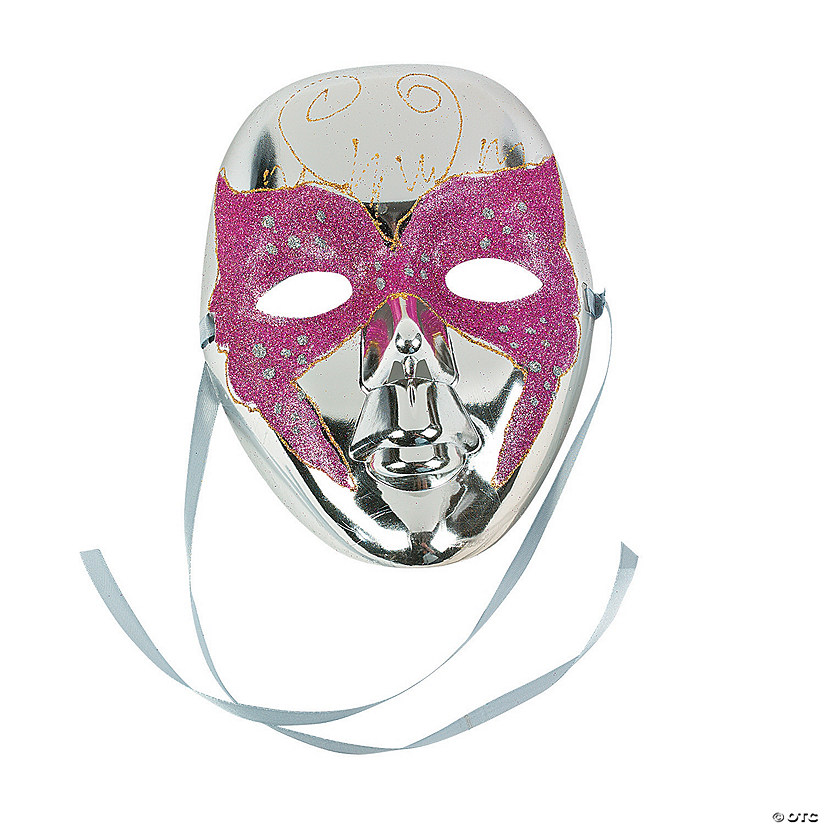Silver Mardi Gras Face Masks - Discontinued