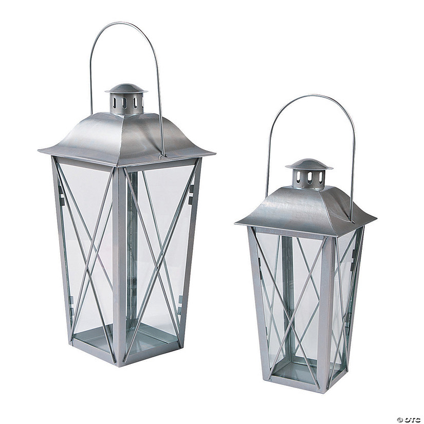 Silver Metal Lanterns - 2 Pc. Image
