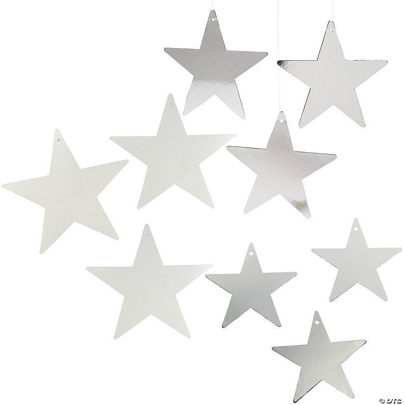 Silver Metallic Stars Kit - 36 Pc. Image