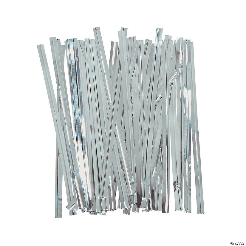 Silver Metallic Twist Ties - 600 Pc. Image