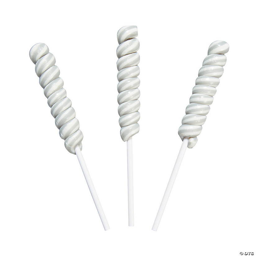 Silver Mini Twisty Lollipops - 24 Pc. Image
