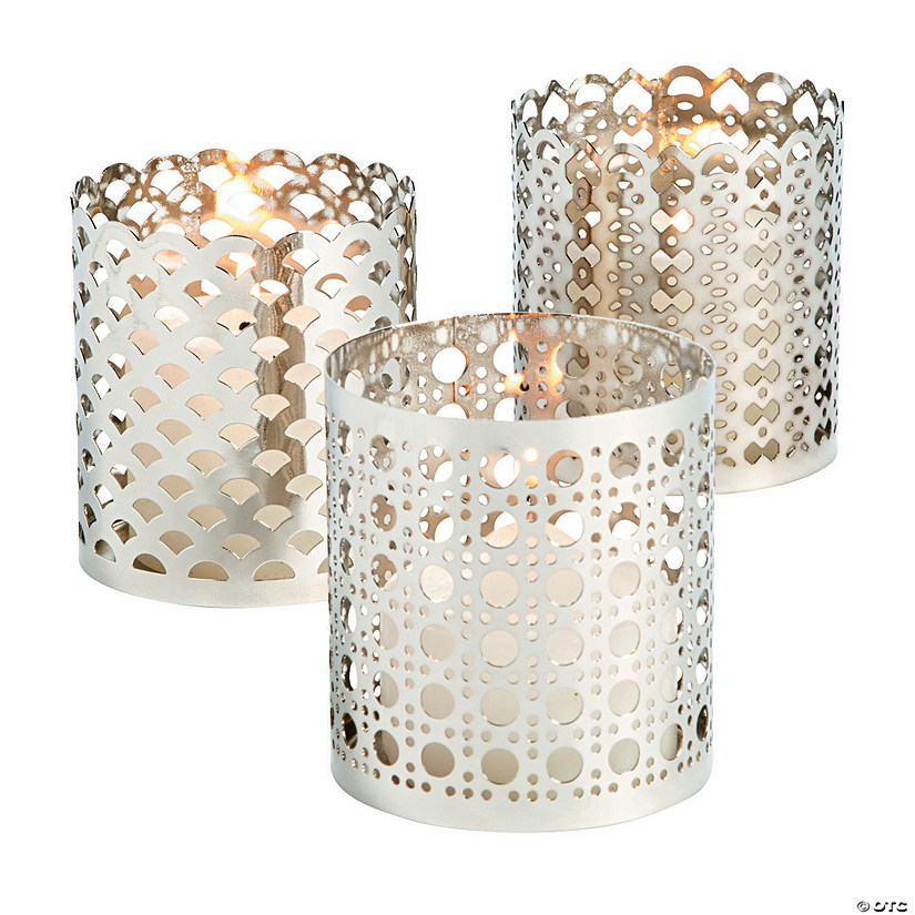 Silver Ornate Candle Holder Set Oriental Trading