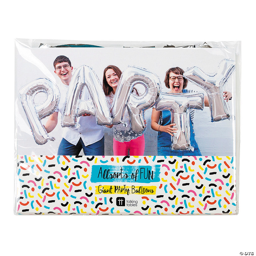 Silver Party 22" Mylar Balloon Banner Image