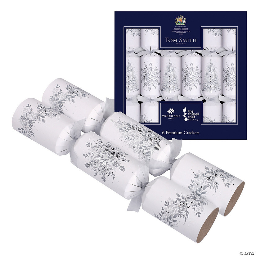 Silver Premium Christmas Party Crackers - 6 Pc. Image