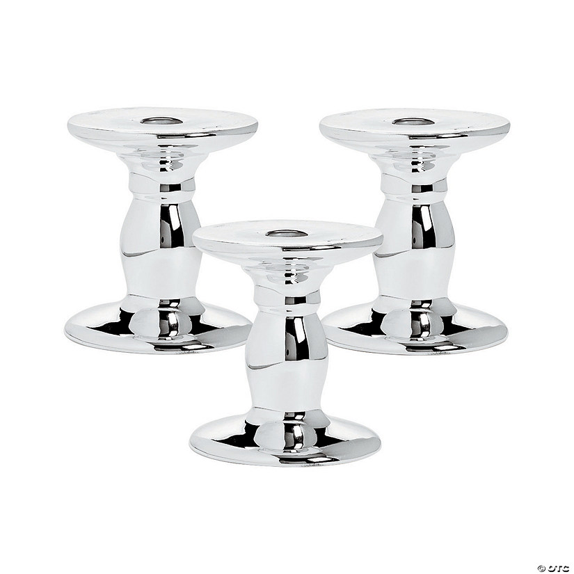 Silver Reflective Candle Holders - 3 Pc. Image