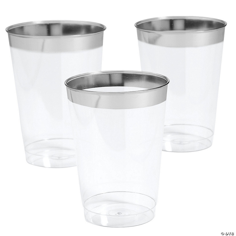 Silver Rim Plastic Cups 50 Ct.