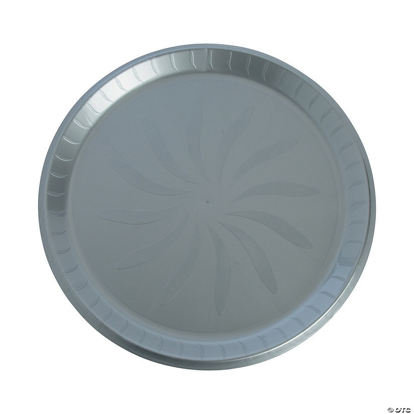 Silver Round Plastic Serving Plate Discontinued