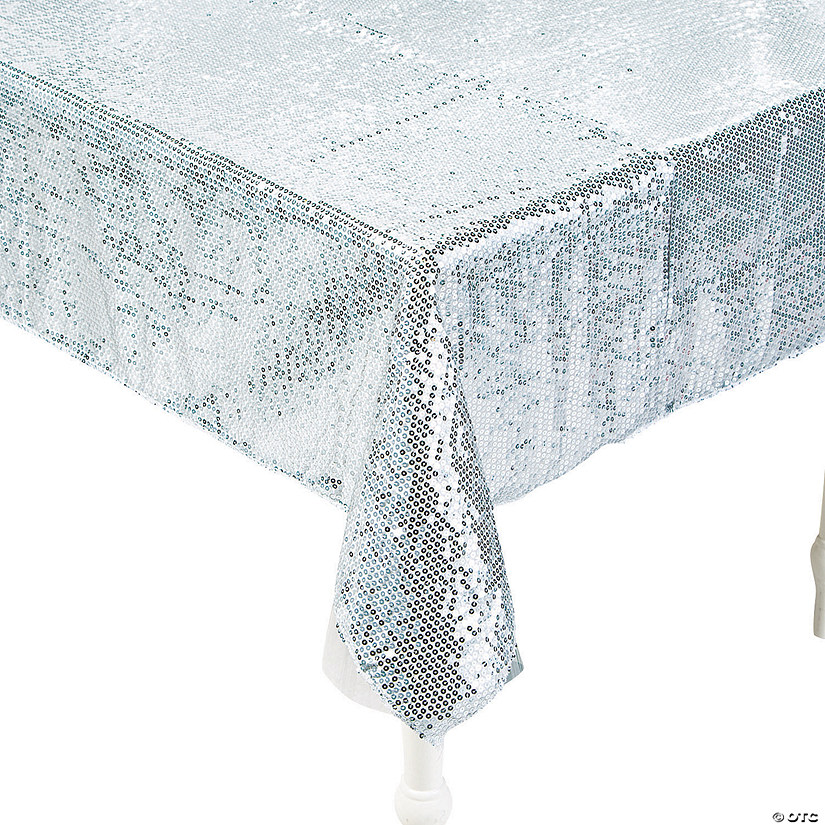 Silver Sequined Tablecloth Oriental Trading