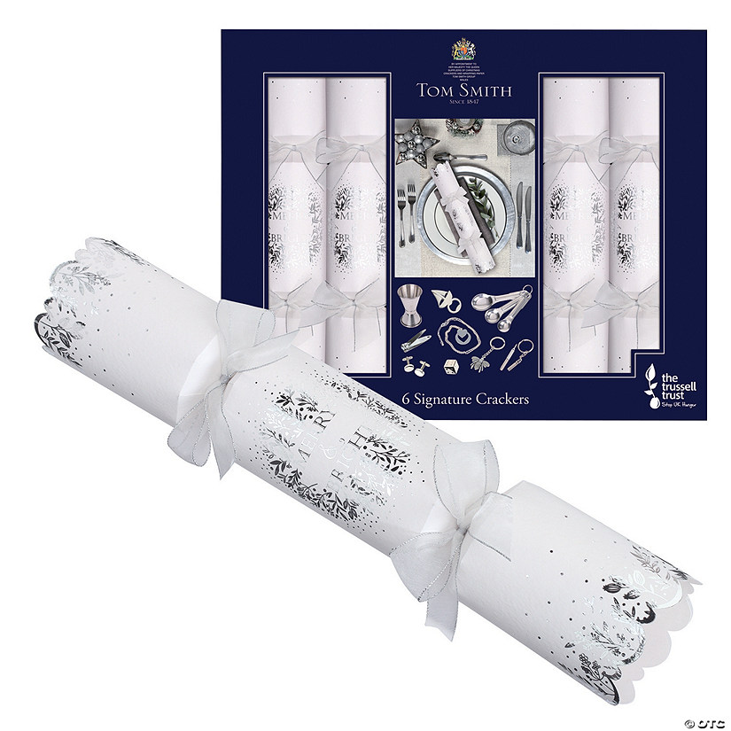 Silver Signature Christmas Party Crackers - 6 Pc. Image