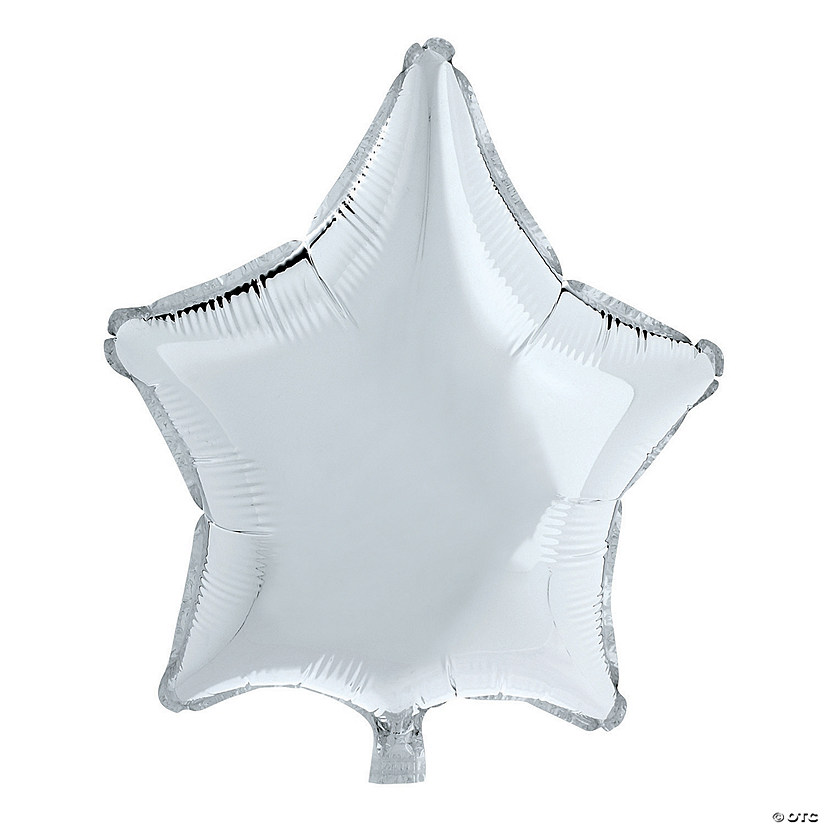 Silver Star-Shaped 20" Mylar Balloons - 12 Pc. Image