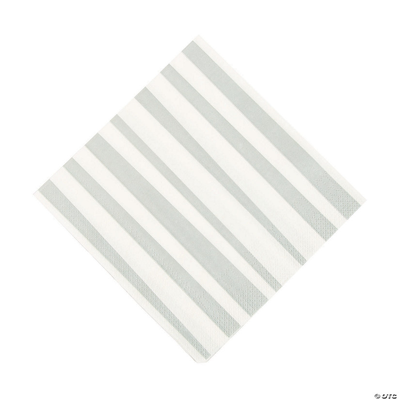 Silver Striped Luncheon Napkins - 16 Pc. Image