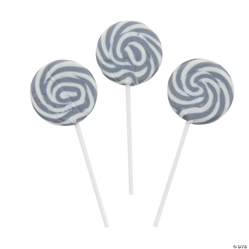 Silver Swirl Lollipops - 24 Pc. Image