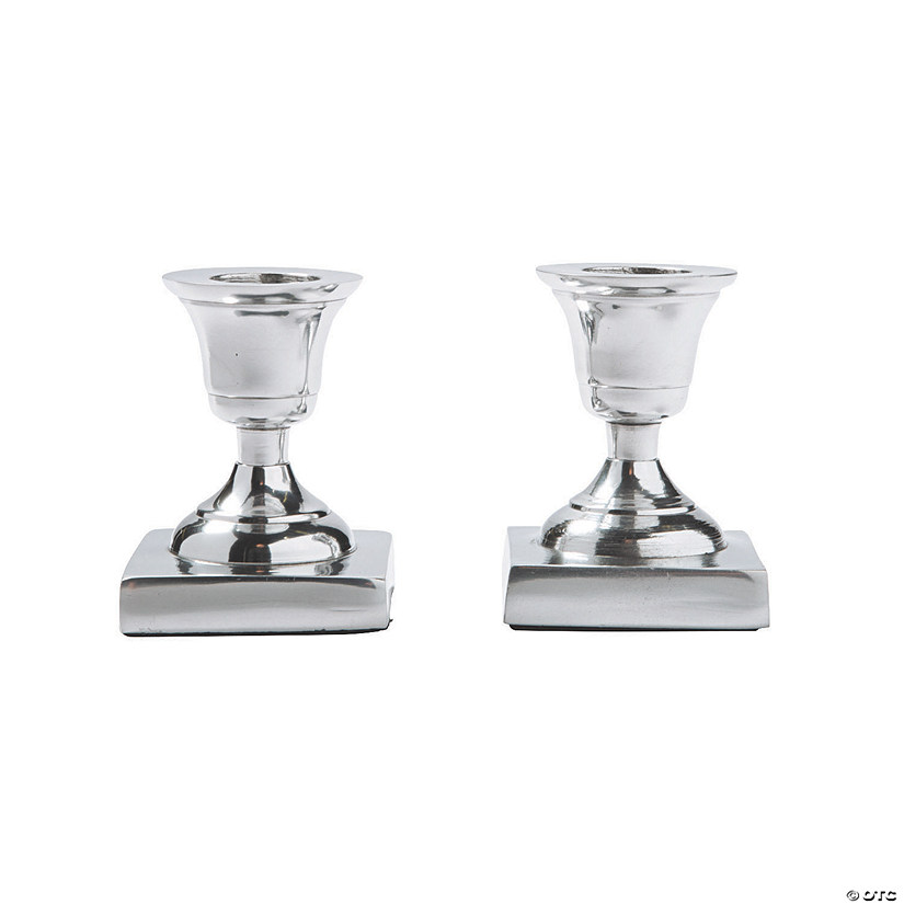 Silver Taper Candle Stands - 2 Pc. Image