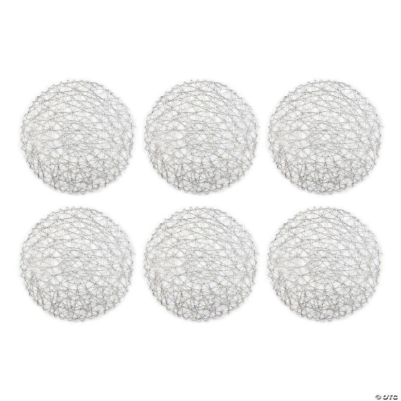 Silver Woven Paper Round Placemat (Set Of 6) Image