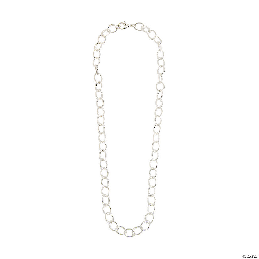 Silvertone Round Link Chain Necklace - 18