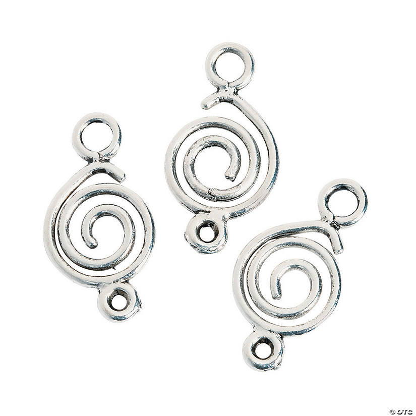 Silvertone Swirl Connector Charms - Discontinued